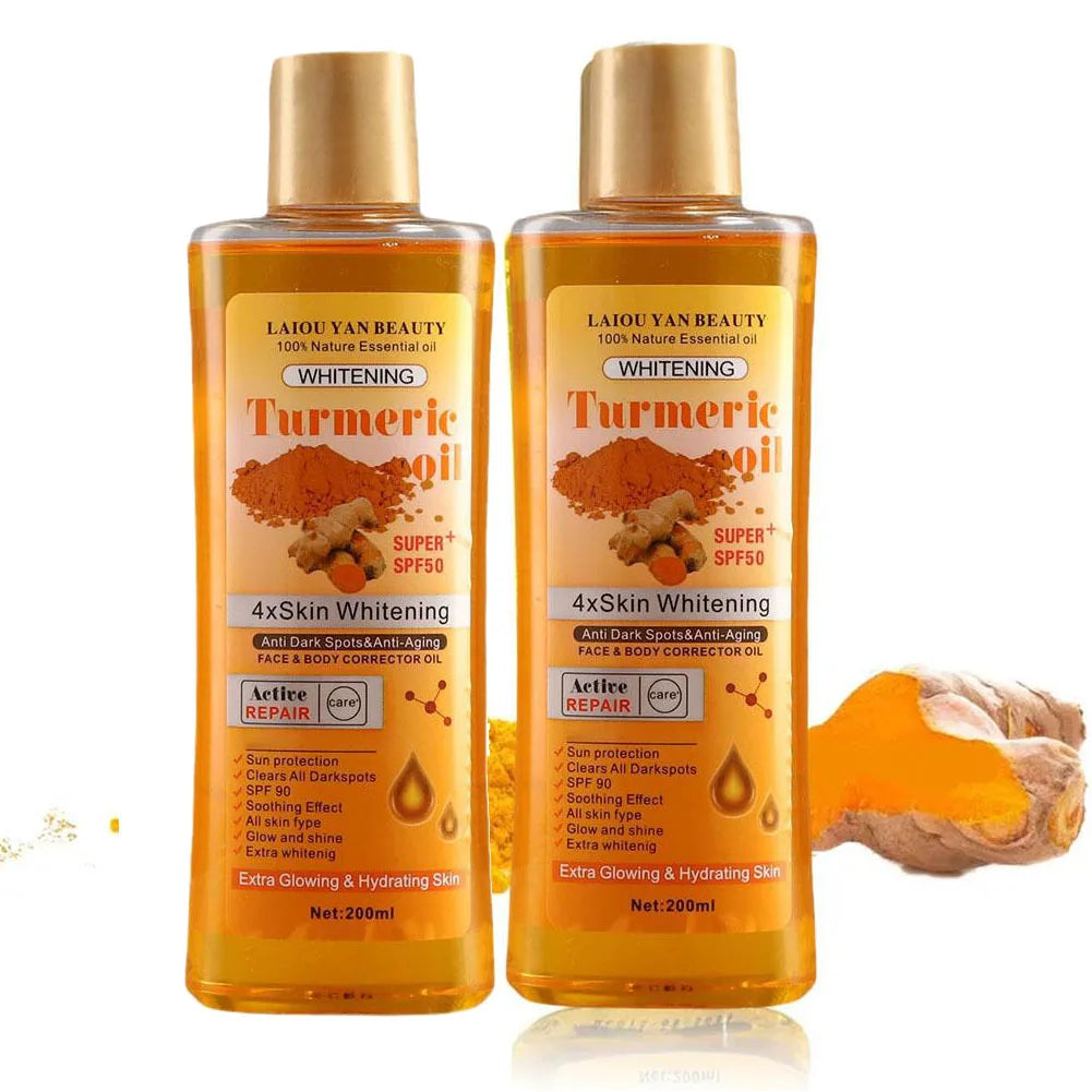 200ml Turmeric & Ginger Essential Oil – Deep Hydration Face & Body Moisturizer