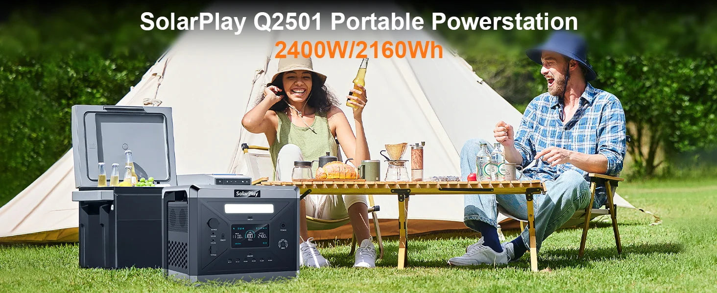 SOLARPLAY Q2501 Power Station – 2160Wh LiFePO4 Battery with 2400W Output