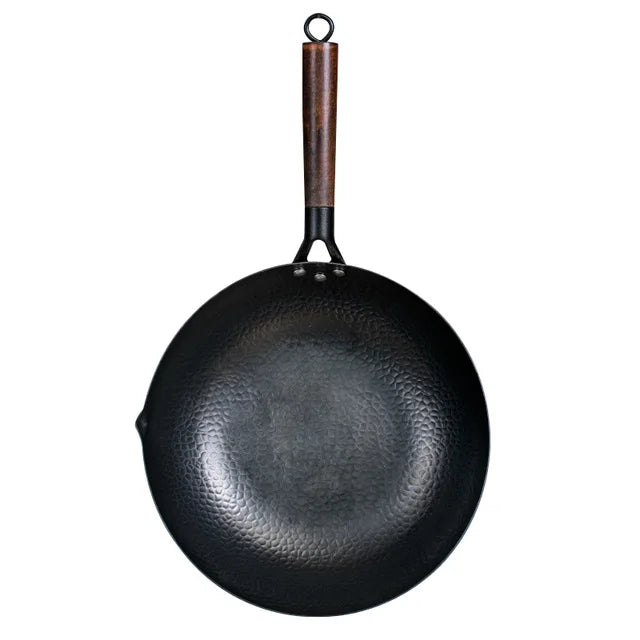 Konco Pure Iron Wok – 32cm Cast Iron Pan for Gas & Induction Cookers