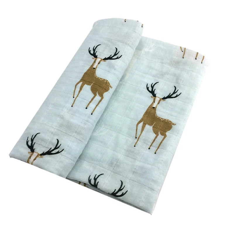 Soft Organic Cotton & Bamboo Baby Muslin Blanket/Bib Wrap