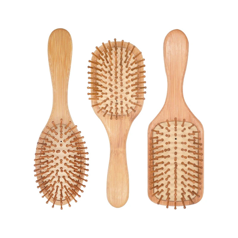 Bamboo Paddle Hair Comb – Scalp Massage & Hair Care