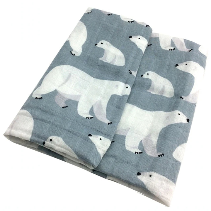 Soft Organic Cotton & Bamboo Baby Muslin Blanket/Bib Wrap