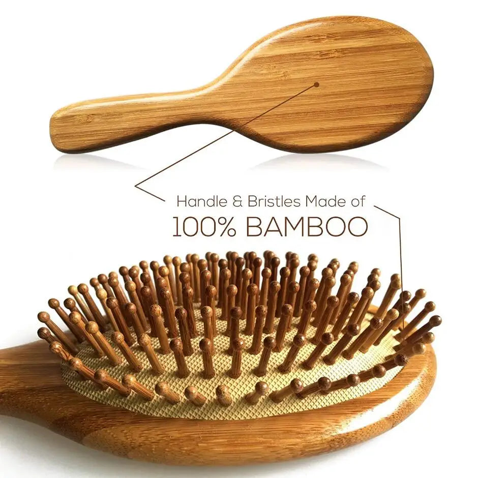 Bamboo Paddle Hair Comb – Scalp Massage & Hair Care