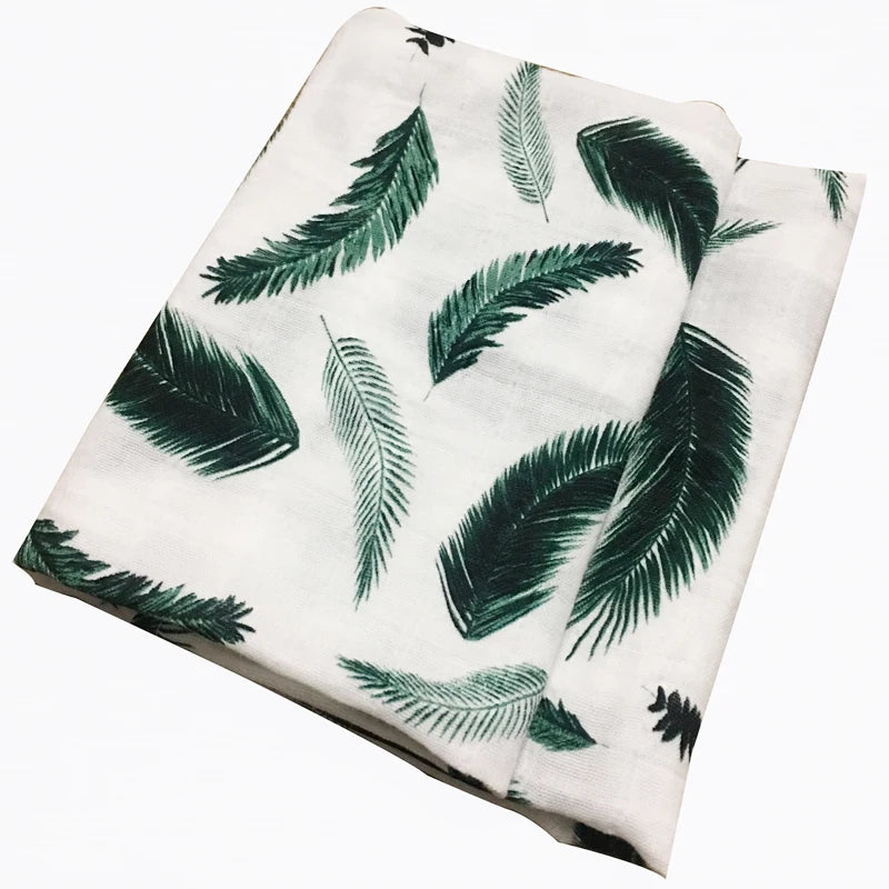 Soft Organic Cotton & Bamboo Baby Muslin Blanket/Bib Wrap