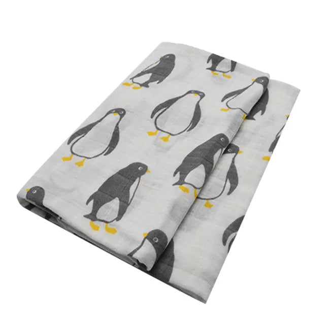 Soft Organic Cotton & Bamboo Baby Muslin Blanket/Bib Wrap