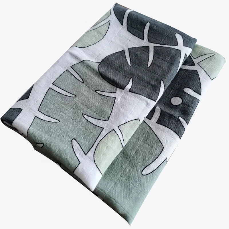 Soft Organic Cotton & Bamboo Baby Muslin Blanket/Bib Wrap