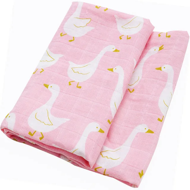 Soft Organic Cotton & Bamboo Baby Muslin Blanket/Bib Wrap