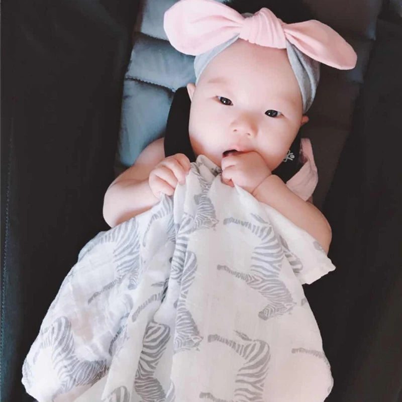 Soft Organic Cotton & Bamboo Baby Muslin Blanket/Bib Wrap