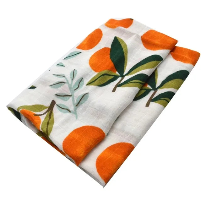 Soft Organic Cotton & Bamboo Baby Muslin Blanket/Bib Wrap