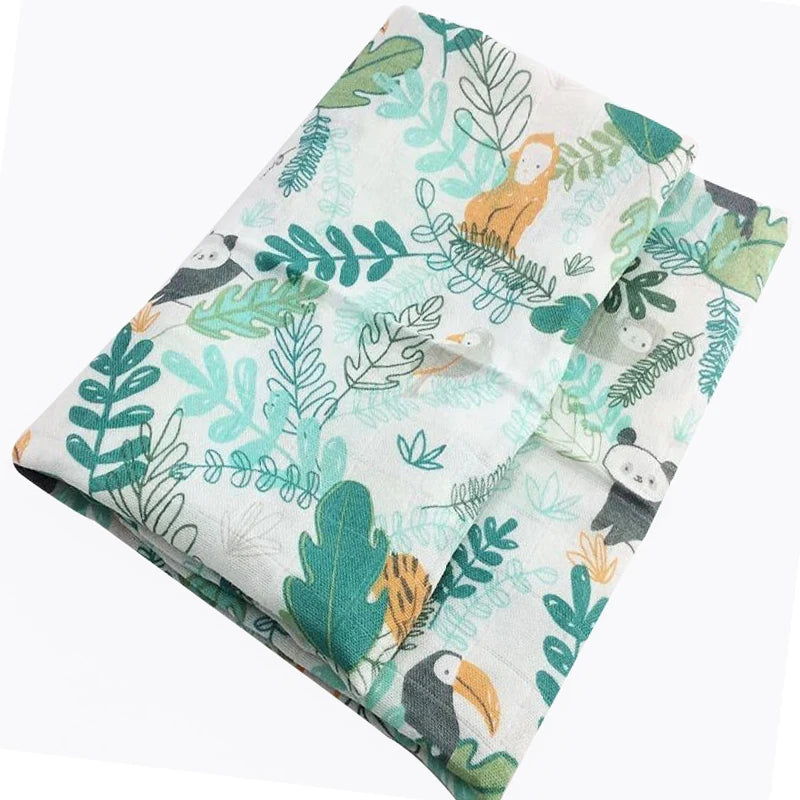Soft Organic Cotton & Bamboo Baby Muslin Blanket/Bib Wrap