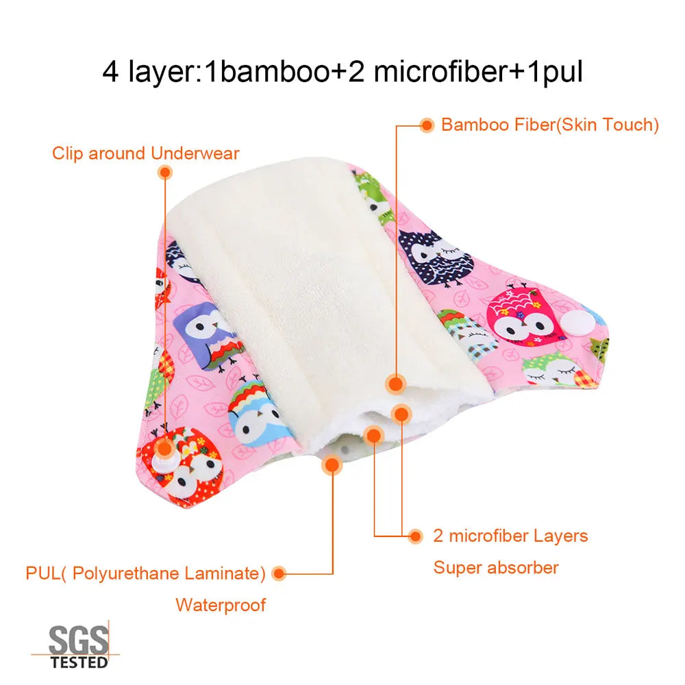 Organic Bamboo Charcoal Reusable Menstrual Panty Liner