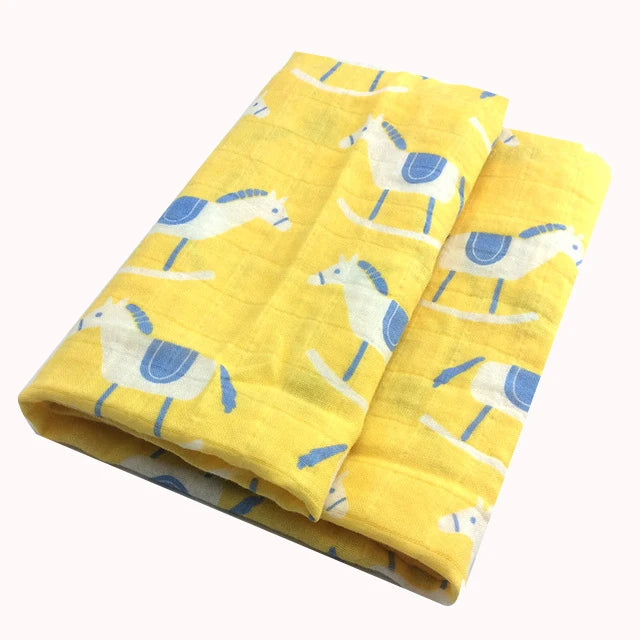 Soft Organic Cotton & Bamboo Baby Muslin Blanket/Bib Wrap