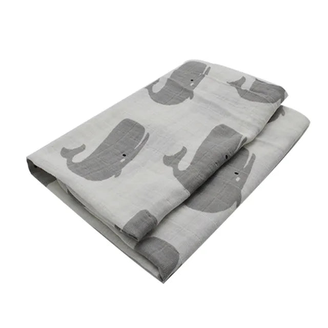 Soft Organic Cotton & Bamboo Baby Muslin Blanket/Bib Wrap