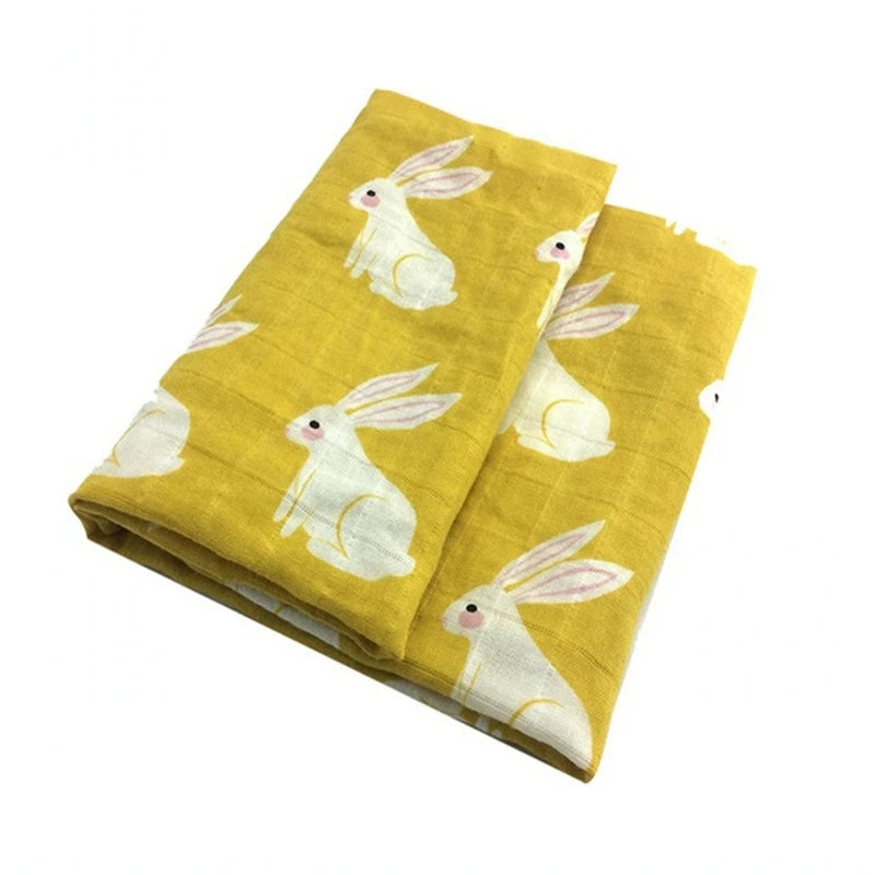 Soft Organic Cotton & Bamboo Baby Muslin Blanket/Bib Wrap