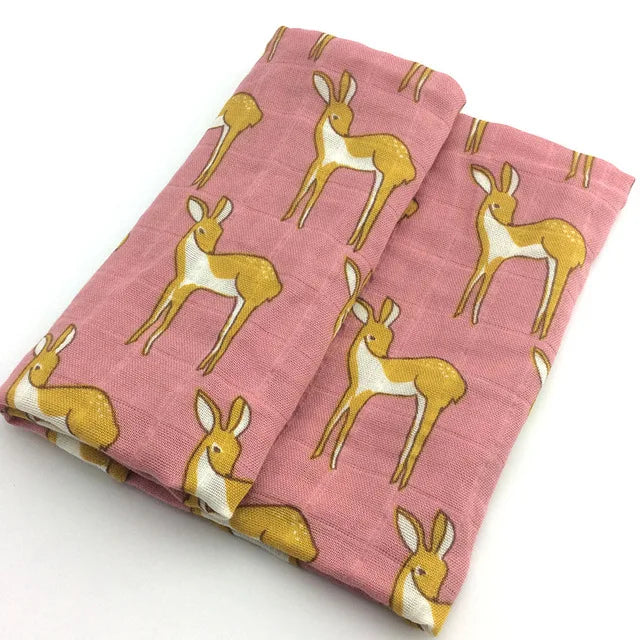Soft Organic Cotton & Bamboo Baby Muslin Blanket/Bib Wrap