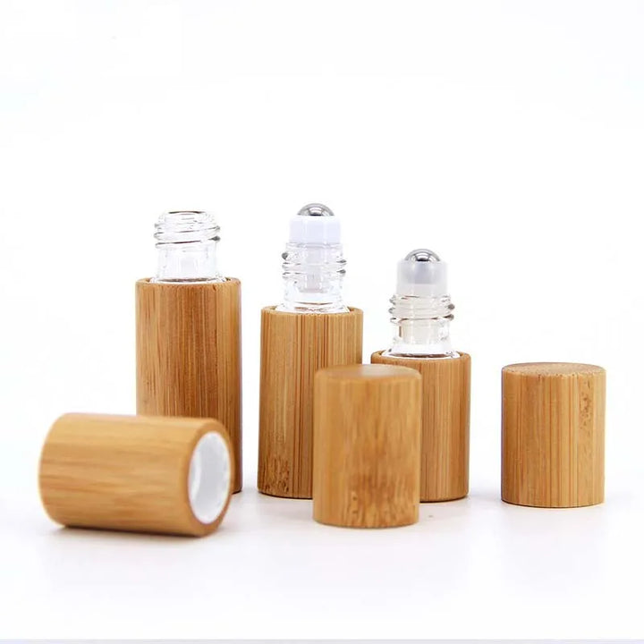 Bamboo Roll-On Bottle – 3ml/5ml/10ml Refillable Oil Container