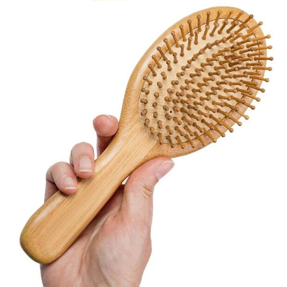 Bamboo Paddle Hair Comb – Scalp Massage & Hair Care