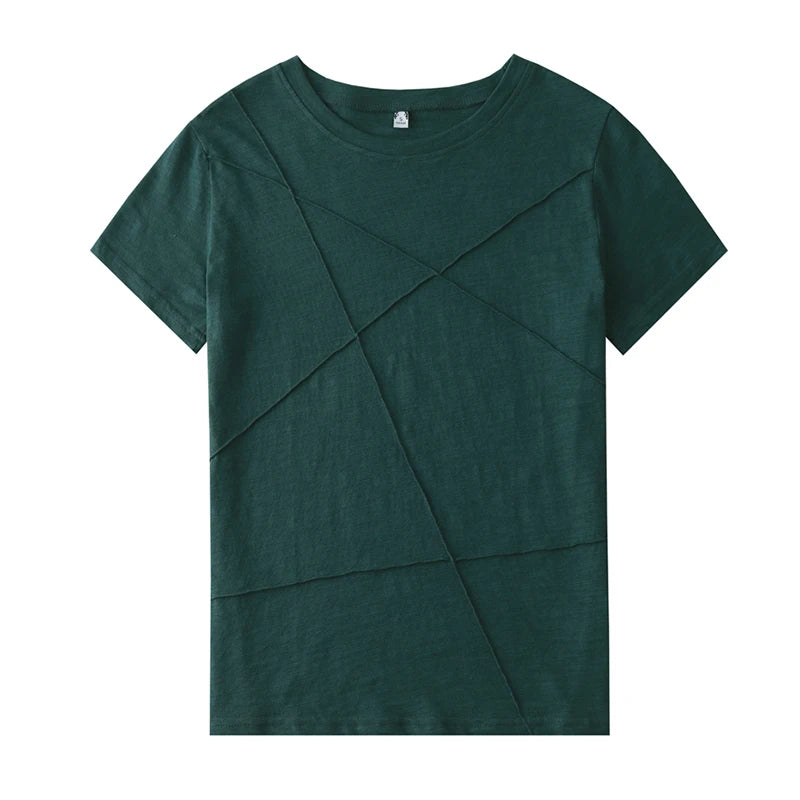 AOSSVIAO Women’s Bamboo Cotton Ribbed T-Shirt – Summer Slim Fit
