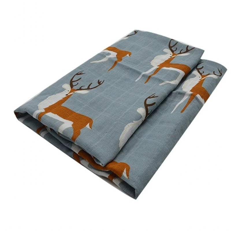 Soft Organic Cotton & Bamboo Baby Muslin Blanket/Bib Wrap