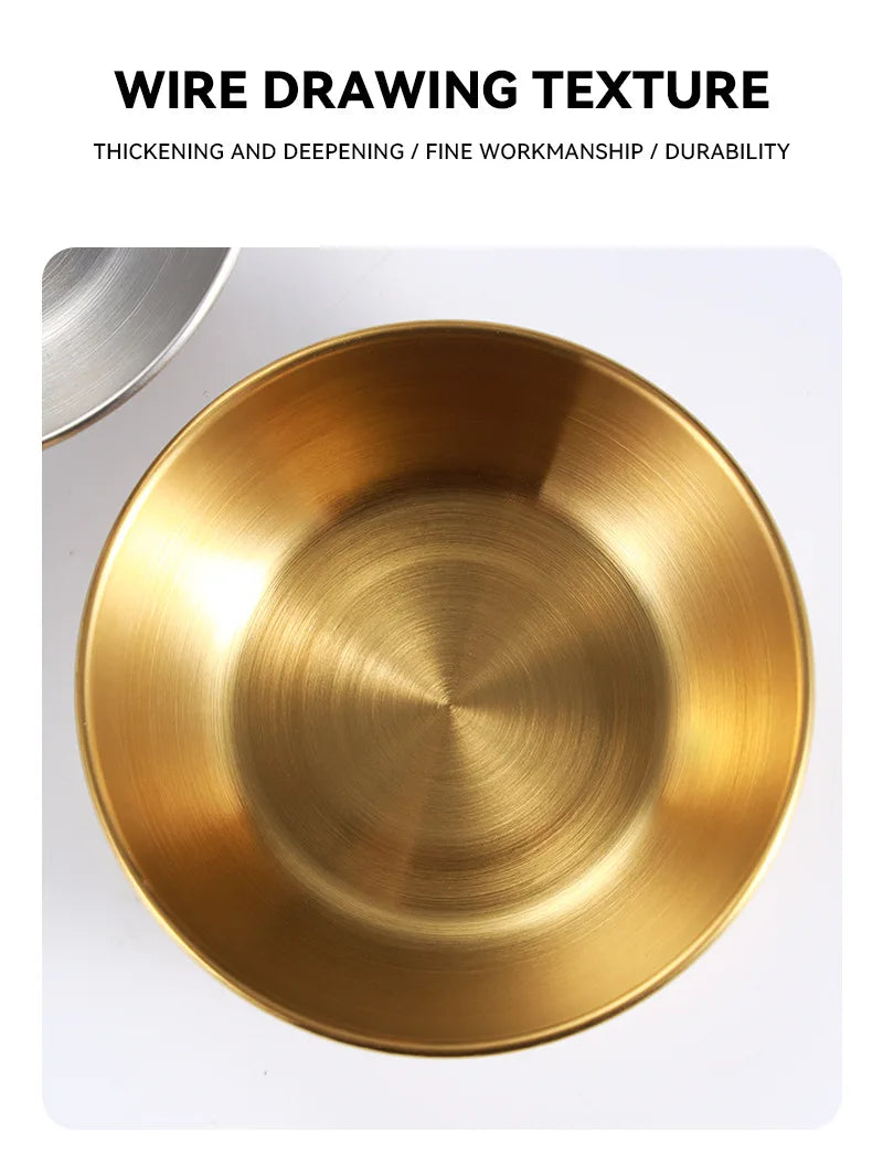 4PCS/2PCS Stainless Steel Golden Sauce Dishes – Appetizer, Seasoning, and Serving Dishes Set, Spice Plates, Kitchen Tableware
