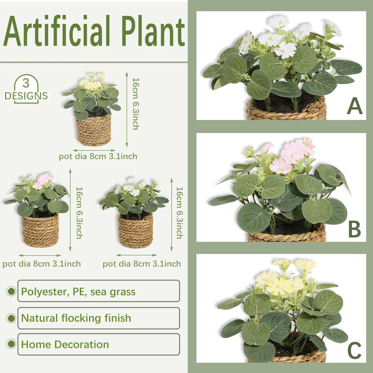 XIYA FLOWER Artificial Eucalyptus Potted Plant – 11cm Decor