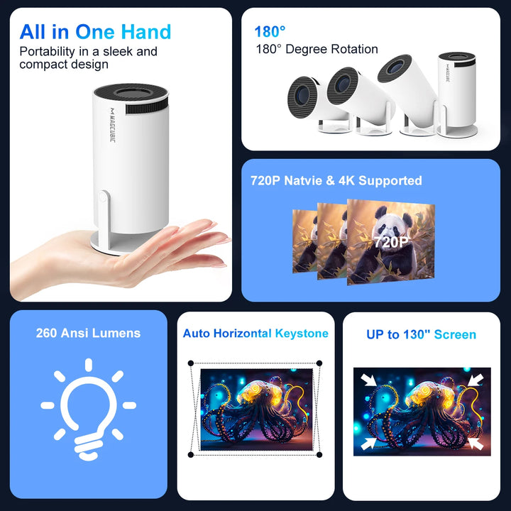 Magcubic HY300 Pro 4K Android Projector – 260 ANSI