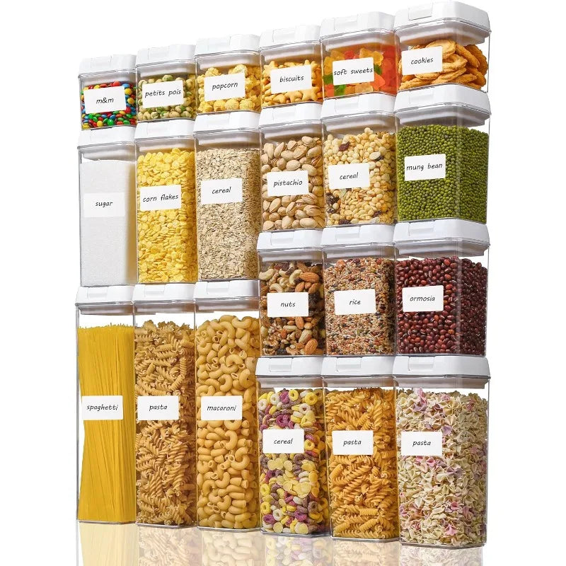 21 PCS Airtight Food Storage Containers Set – BPA-Free Plastic Kitchen Pantry Organizer with Easy Lock Lids for Pasta, Spaghetti, and More