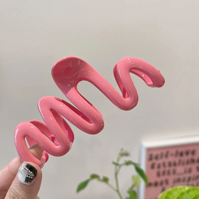 Colorful Jelly Wave Hair Claw – Korean Sweet Style Clip