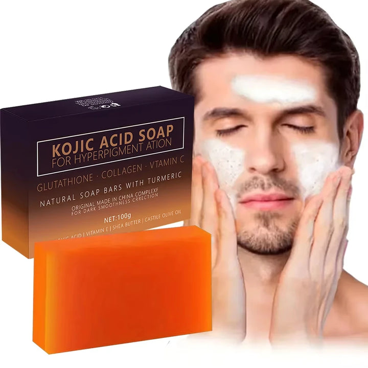 Turmeric Kojic Acid Massage Soap – Handmade for Face & Body