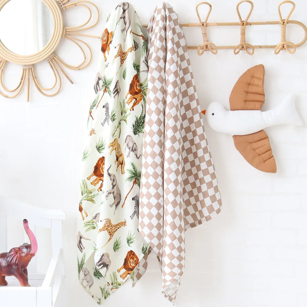 Bamboo Muslin Baby Swaddle Blanket – 120x120cm