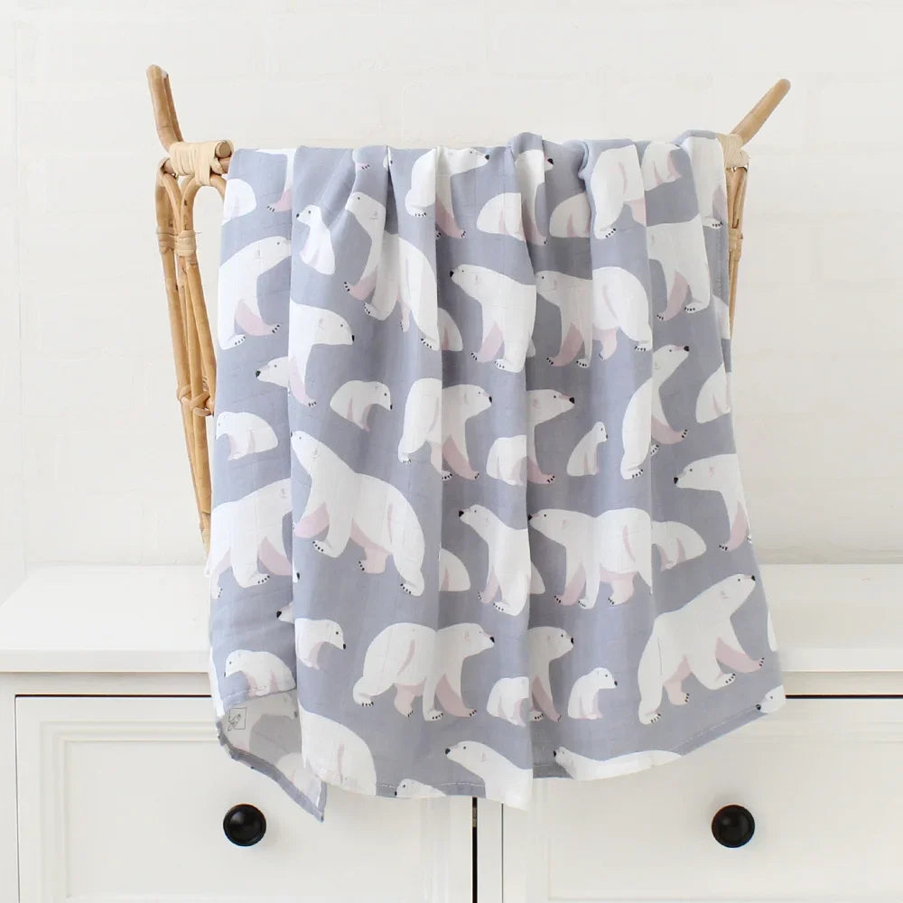Bamboo Muslin Baby Swaddle Blanket – 120x120cm
