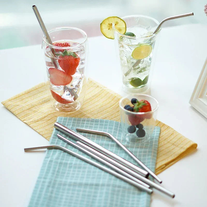 UPORS Reusable 304 Stainless Steel Straw Set