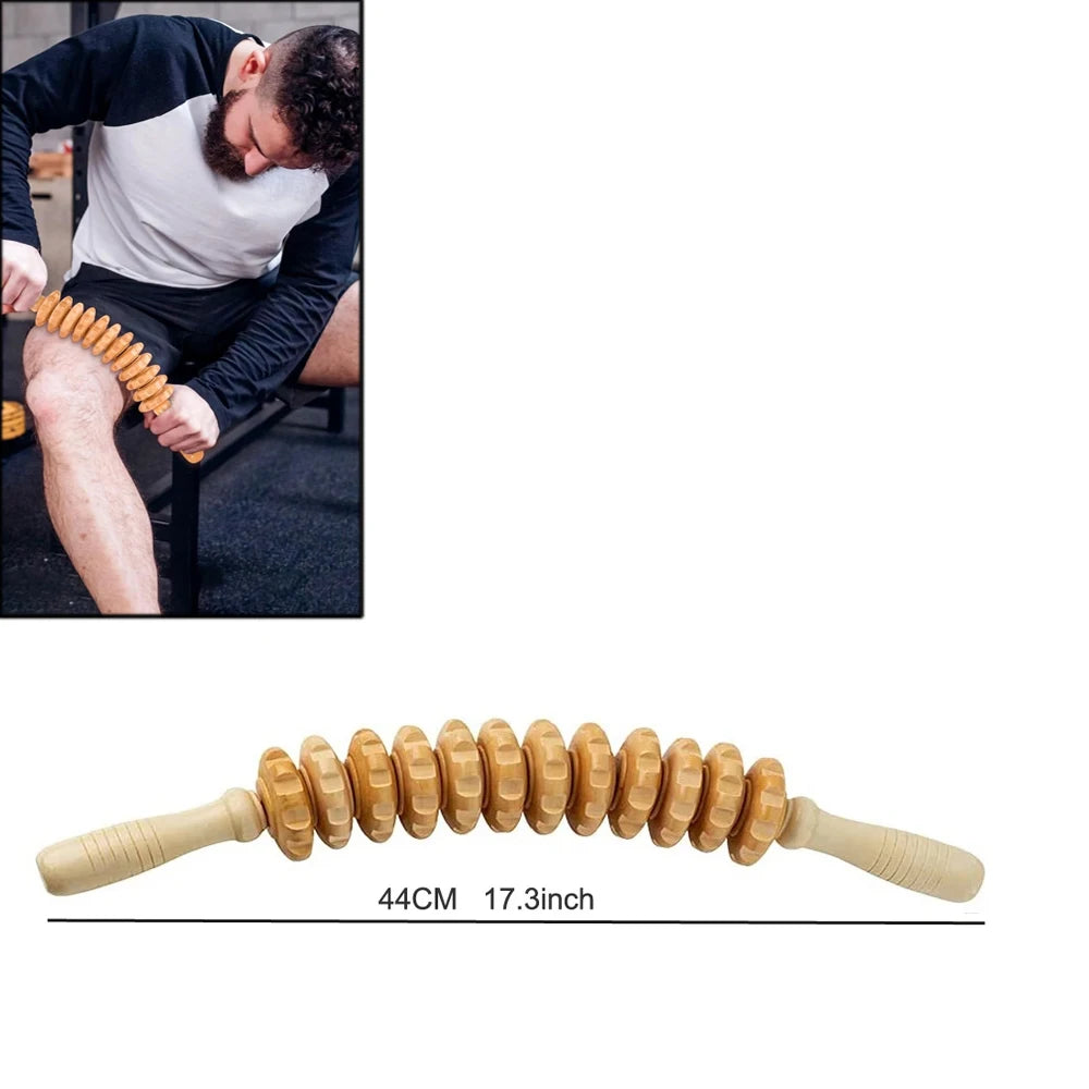 Wood Therapy Massager – Anti-Cellulite Gua Sha Tool, Deep Tissue Relaxation & Body/Face Lifting Roller, Maderoterapia Massage Tool