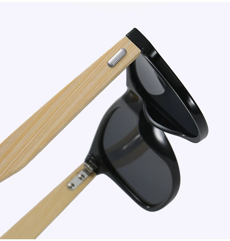 Fashion Bamboo Wood Vintage Square Sunglasses – Men & Women Luxury Brand Designer Sun Glasses, Wooden Driving & Fishing UV400 Eyewear
