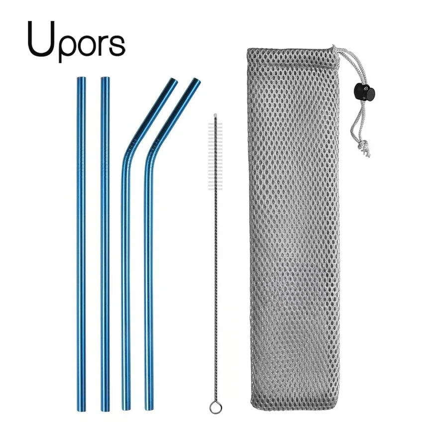 UPORS Reusable 304 Stainless Steel Straw Set