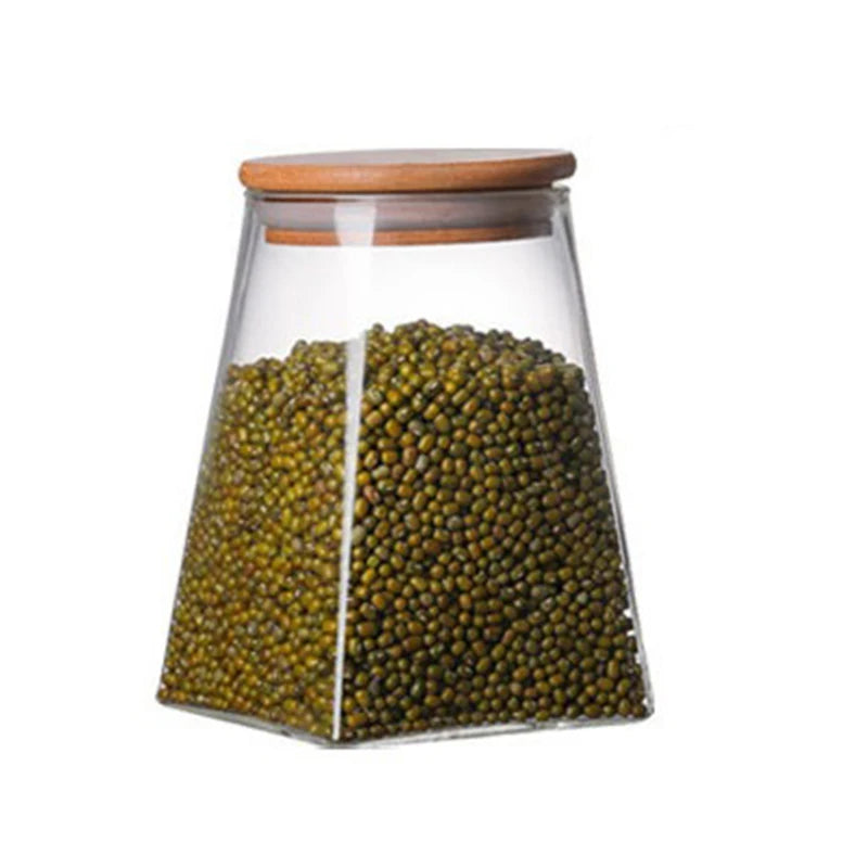 Coffee Beans Vacuum Sealed Tank – Transparent Glass Food Storage Jar with Airtight Seal for Moisture-Proof Storage