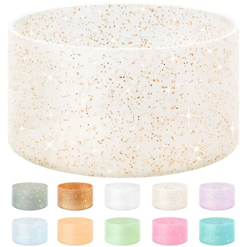 Silicone Glitter Bottle Bottom Sleeve – Anti-Slip Tumbler Cup Protector