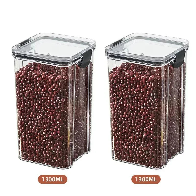 460-1800ML Set Kitchen Stackable Sealed Jars – Plastic Food Storage Box, Multigrain Tank Bottle, Dried Fruit & Tea Storage Containers