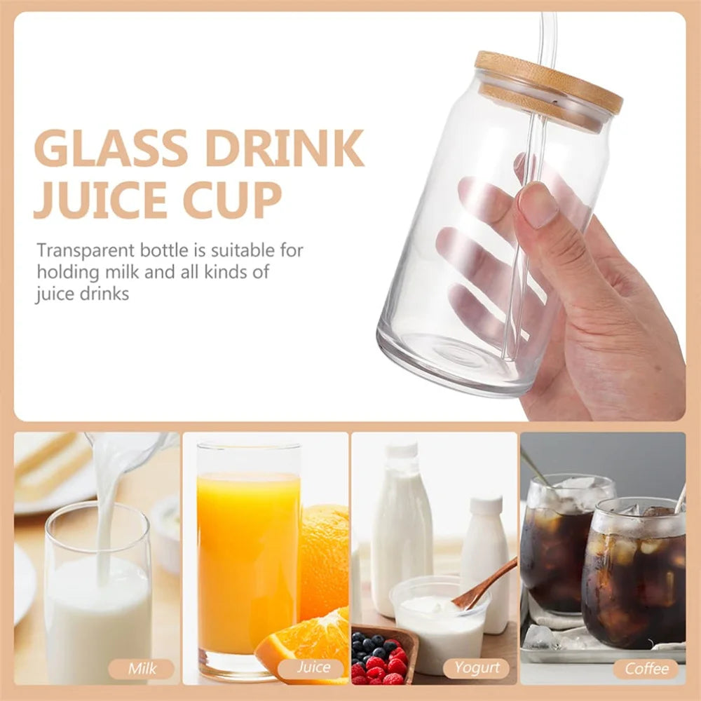 Mason Jar Coffee Mug with Straw and Lid – Iced Coffee Glasses, Beverage & Juice Cups