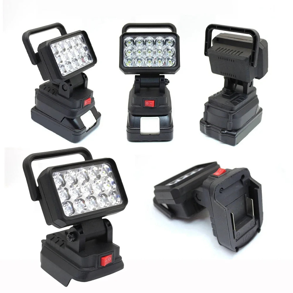15-Bead LED Work Light – Portable Spotlight for 18V Li-ion Tool Batteries