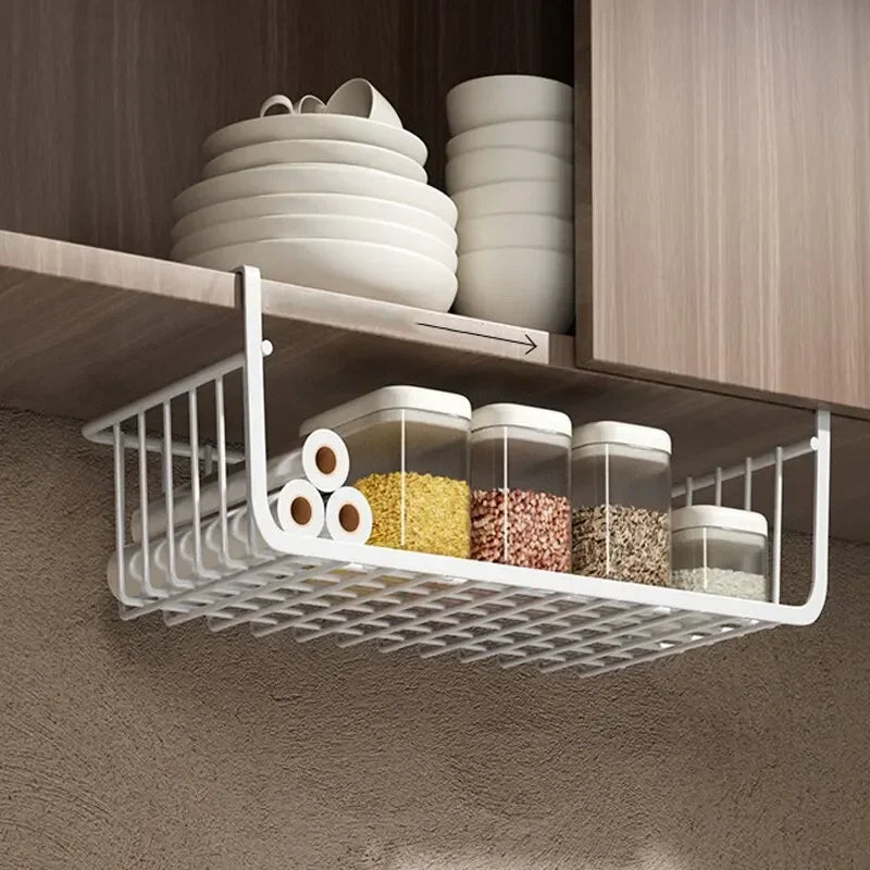 Iron Hanging Storage Basket – Under Cabinet or Wall Mount