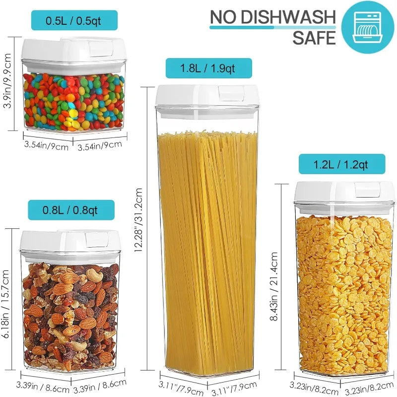 21 PCS Airtight Food Storage Containers Set – BPA-Free Plastic Kitchen Pantry Organizer with Easy Lock Lids for Pasta, Spaghetti, and More