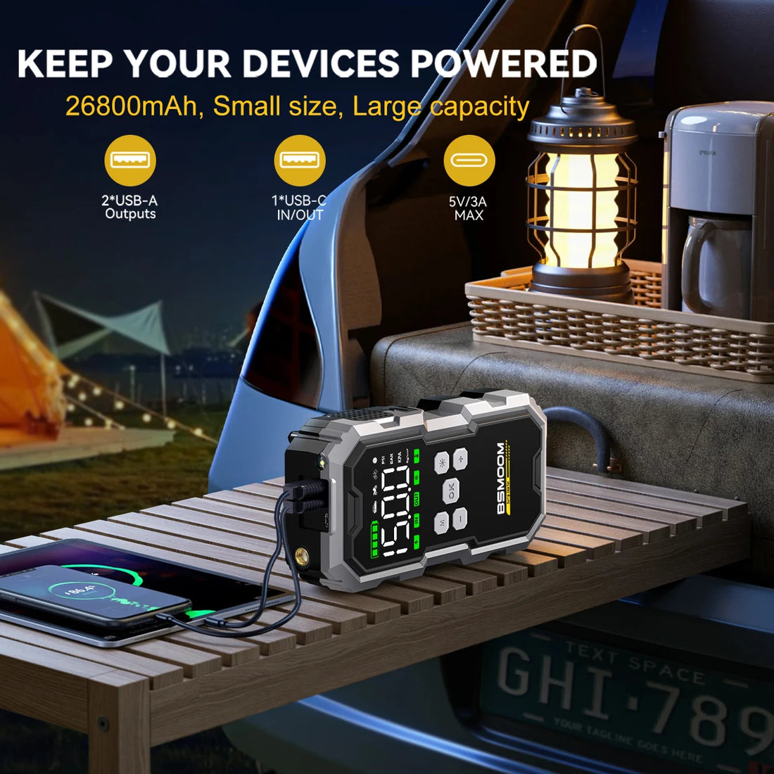 150PSI Car Jump Starter & Air Pump – 7000A Power Bank Emergency Booster