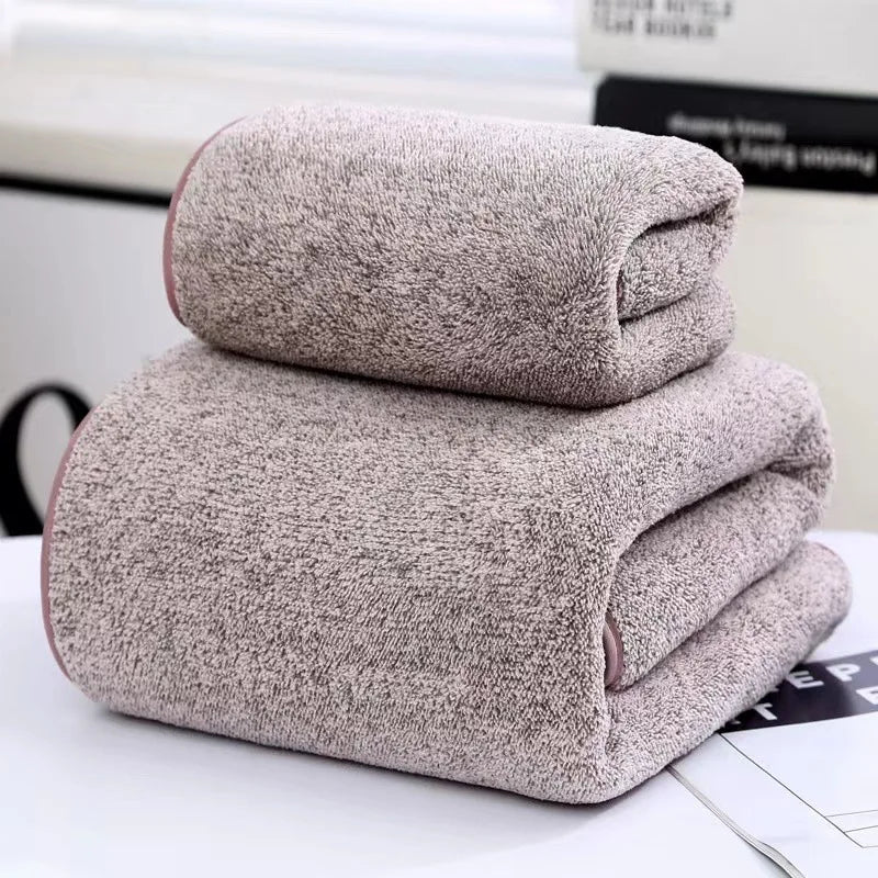 Quick-Dry Bamboo Striped Towel Set – Bath & Hand Towels