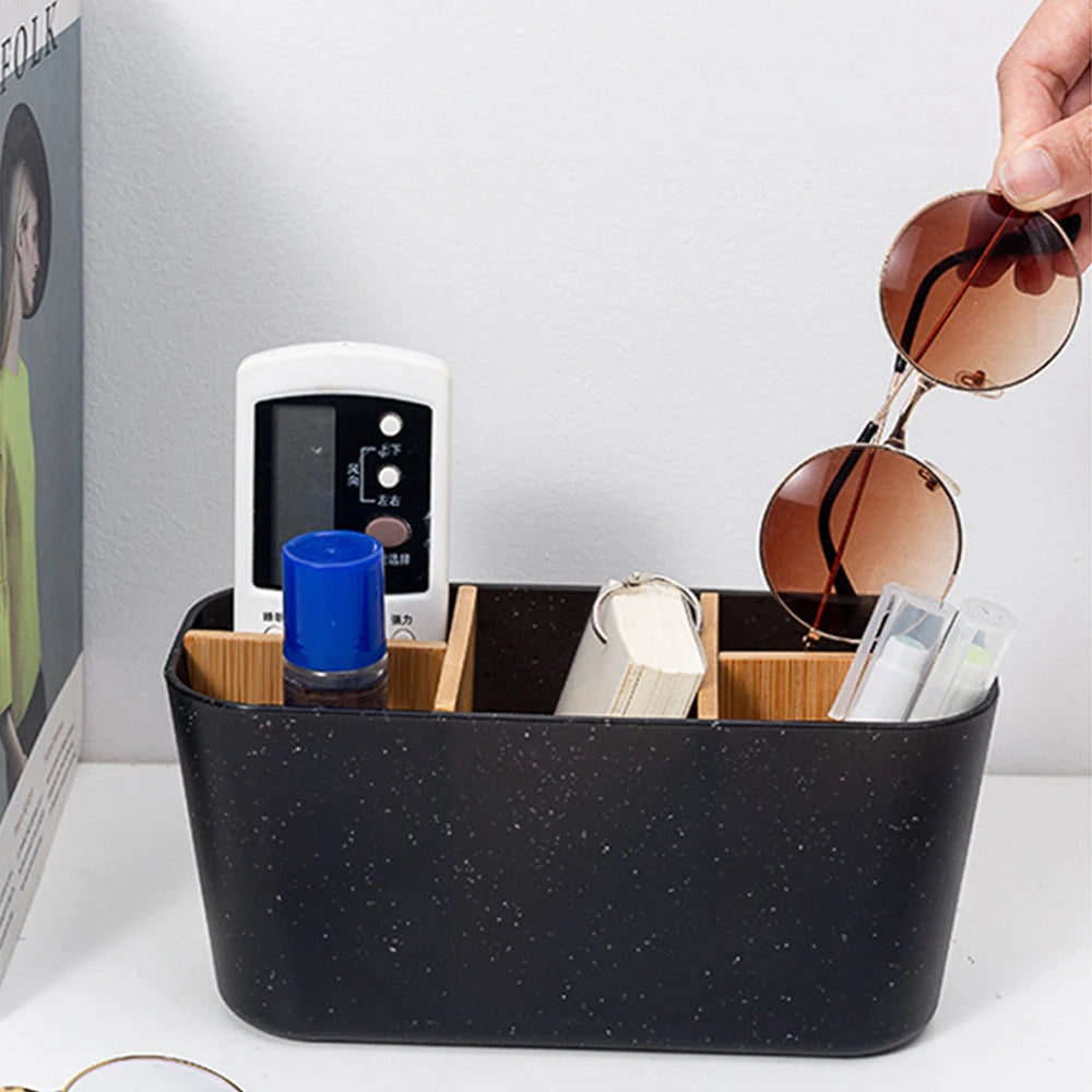 Bamboo Electric Toothbrush & Razor Holder – Bathroom Storage Stand for Toothpaste, Brushes, and Accessories