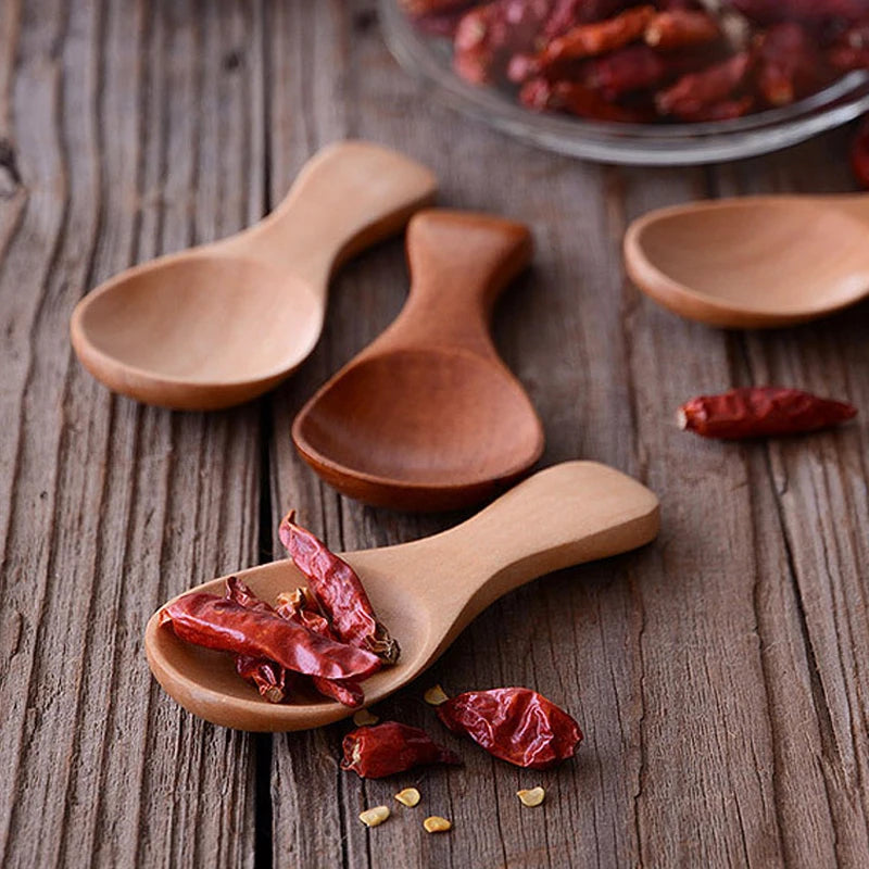 4Pcs Mini Wooden Spoons – Small Kitchen Spice & Condiment Spoons