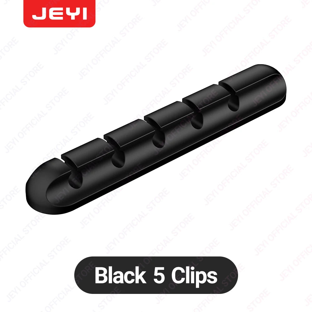 JEYI Adhesive Cable Clips – Cord Organizer for Desk, USB, Power & Charging Cables