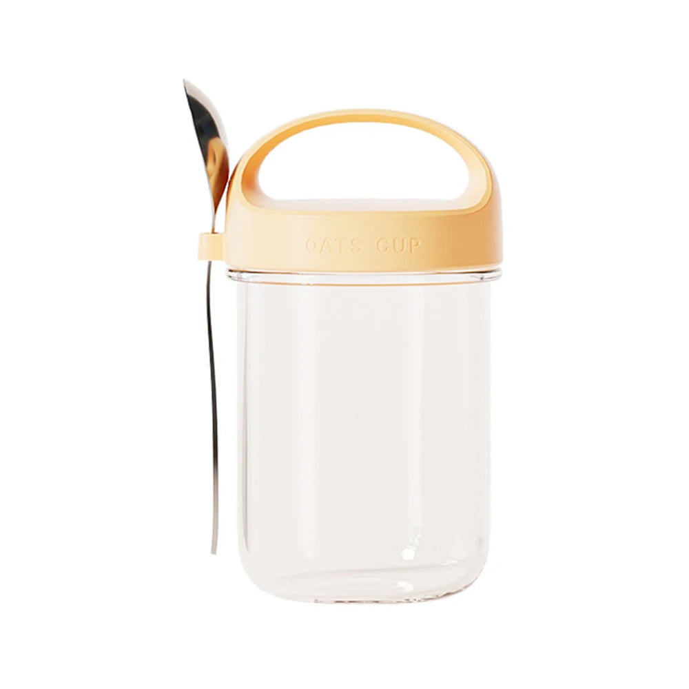 430ML New Breakfast Cup – Oatmeal, Cereal, Nut, Yogurt, and Salad Container with Lid & Spoon