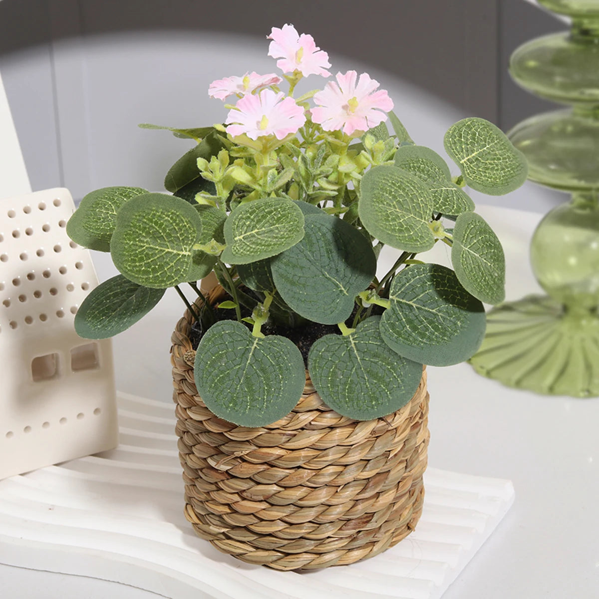 XIYA FLOWER Artificial Eucalyptus Potted Plant – 11cm Decor