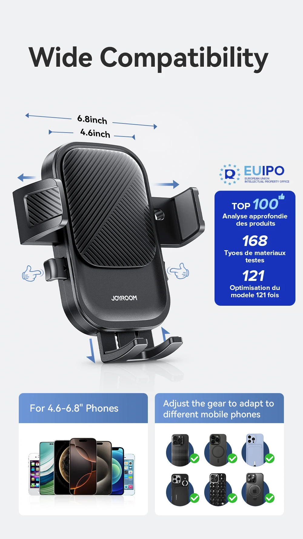 Joyroom Car Phone Holder – Air Vent Mount with 360° Rotation for iPhone, Samsung, Xiaomi, Huawei